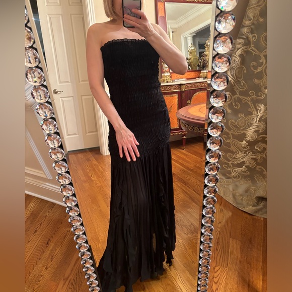 Zara RUCHED STRAPLESS Black DRESS Sz.S - Picture 12 of 13